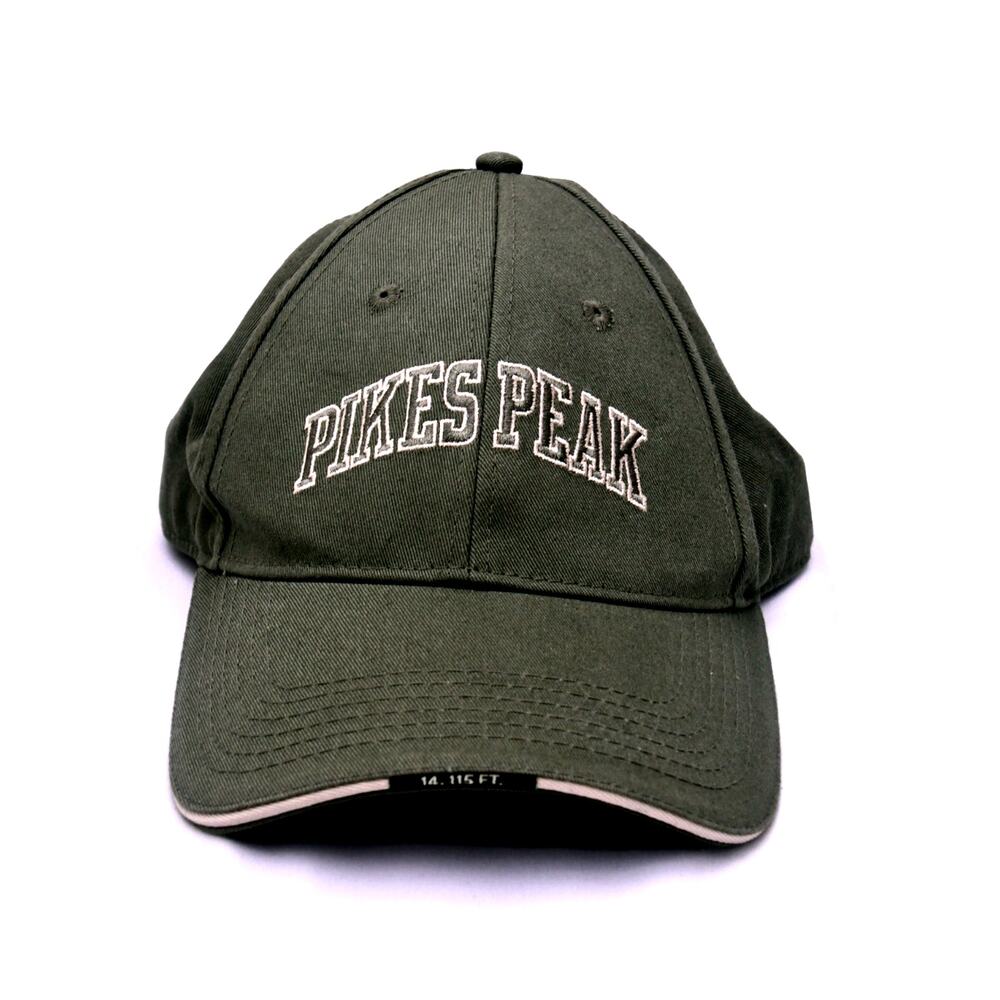 Pikes Peak Colorado Light Olive Green Adjustable Dad Hat 100% Cotton Cap OSFM